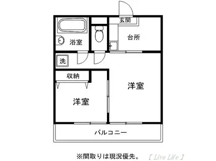 シティパーク(2K/4階)の間取り写真