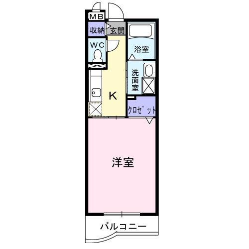 メゾン・ブリーズ(1K/2階)の間取り写真
