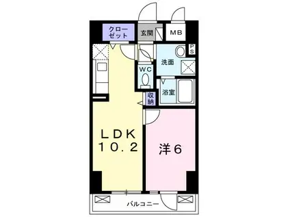 シオン八王子(1LDK/4階)の間取り写真