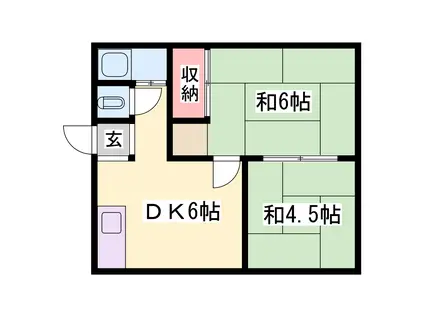 安富マンション(2DK/2階)の間取り写真