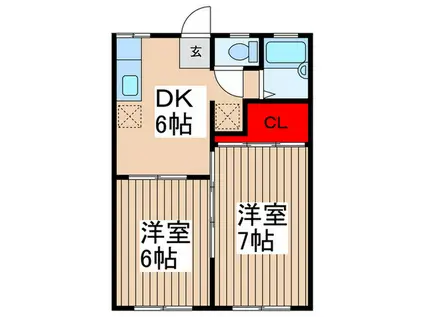 REGLANZ松戸(2DK/1階)の間取り写真