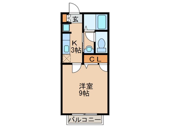 ディアコート(1K/1階)の間取り写真