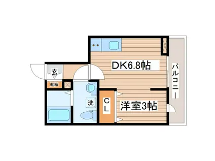 アスティ高松(1DK/3階)の間取り写真