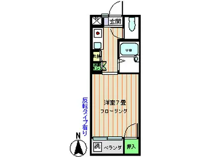 エントピア麻生(1K/2階)の間取り写真