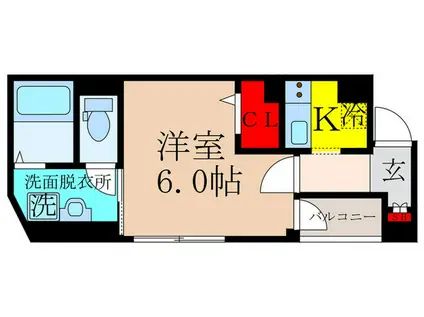 ＪＲ東海道本線 吹田駅(ＪＲ) 徒歩5分 4階建 築14年(1K/1階)の間取り写真