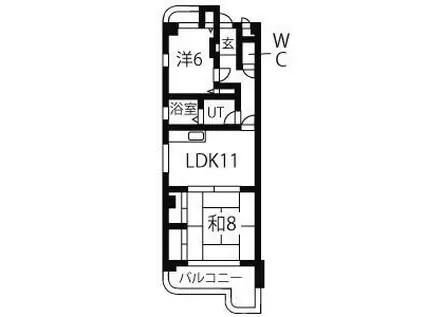 ハイムリーラ(2LDK/4階)の間取り写真