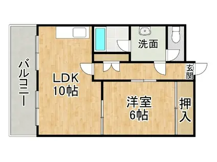 シャトー帯広(1LDK/6階)の間取り写真