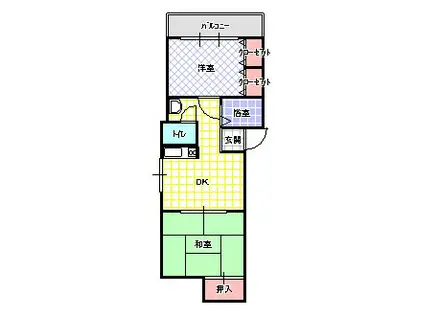 長井マンション(2DK/4階)の間取り写真