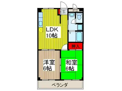 ミナモトマンション(2LDK/3階)の間取り写真
