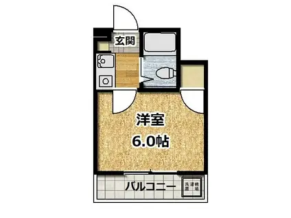 シティハイツ嵯峨野(1K/2階)の間取り写真