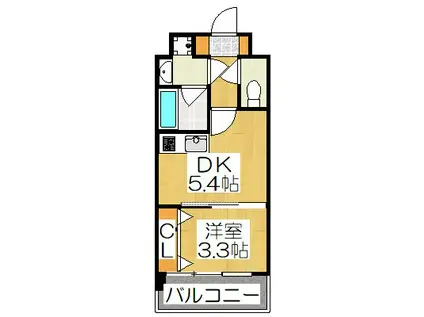 クレアドーレ京都二条(1DK/6階)の間取り写真
