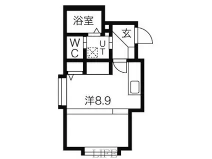 地下鉄東豊線 豊平公園駅 徒歩7分 4階建 築13年(ワンルーム/4階)の間取り写真