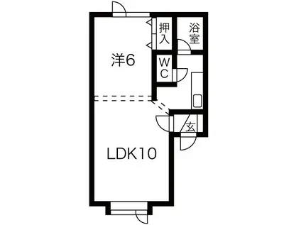 NOGALES12-17(1LDK/2階)の間取り写真