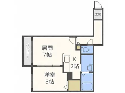 テラス夕陽が丘(2LDK/2階)の間取り写真