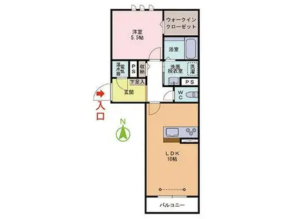 ザフォーシーズンズ(1LDK/1階)の間取り写真