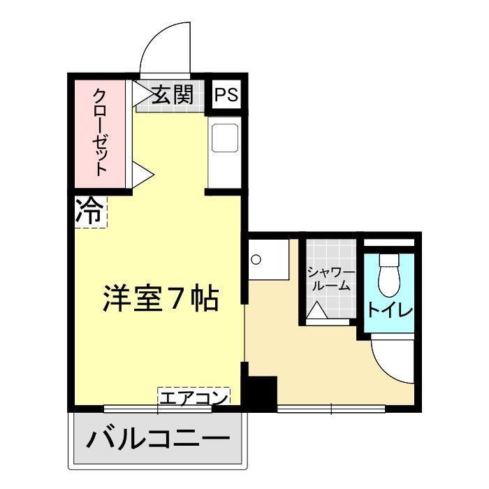 ヴィラ清明(ワンルーム/4階)の間取り写真