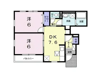 ビューティー・オアシス II(2DK/1階)の間取り写真