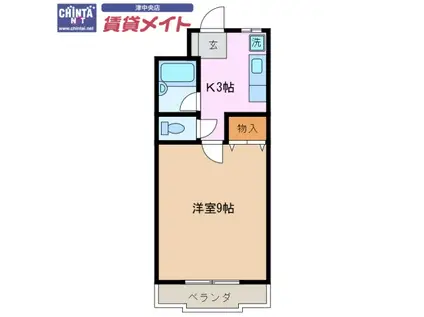 エスポワールマンション(1K/4階)の間取り写真