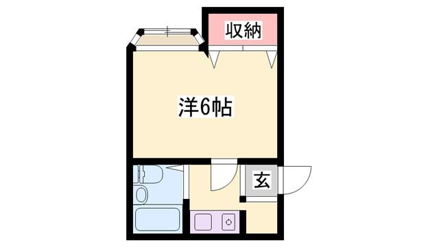 サンパレス高瀬(1K/1階)の間取り写真