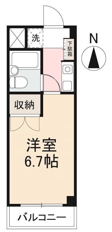 マリオン高松宮脇町402号(1K/4階)の間取り写真