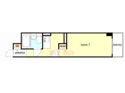 ドール明石(ワンルーム/4階)の間取り写真