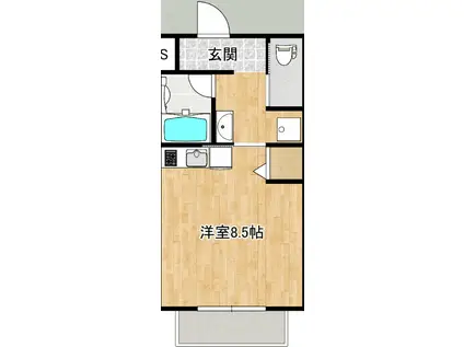 NOAH(ワンルーム/1階)の間取り写真