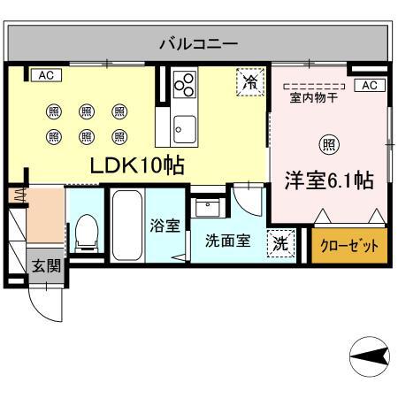 CASA EDO(1LDK/3階)の間取り写真