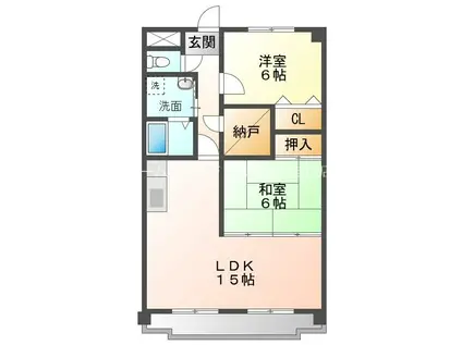 フィオーレ大山II(2SLDK/3階)の間取り写真