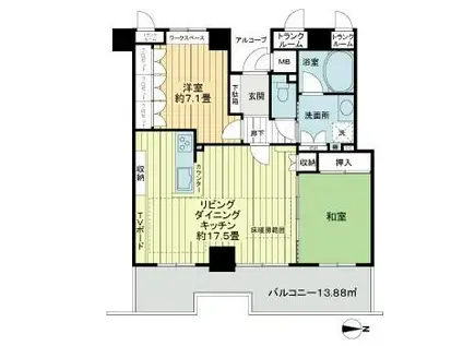 岐阜シティタワー43(2LDK/30階)の間取り写真