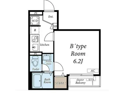 DS中目黒(1K/2階)の間取り写真