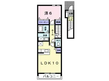 ソル・レヴェンテ(1LDK/2階)の間取り写真