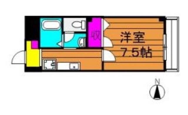 ビューハイツ吉備路(1K/1階)の間取り写真