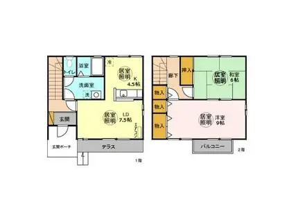 アドラブール ABC(2LDK/1階)の間取り写真