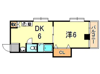 サンパレス21垂水(1DK/2階)の間取り写真