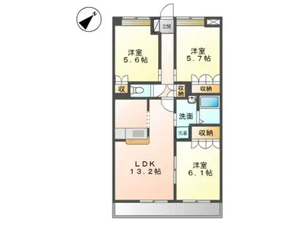 メルヴェイユ(3LDK/2階)の間取り写真