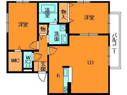 リビングタウン高山台(2LDK/1階)の間取り写真