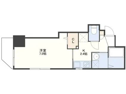 セントルーム長崎(1K/8階)の間取り写真