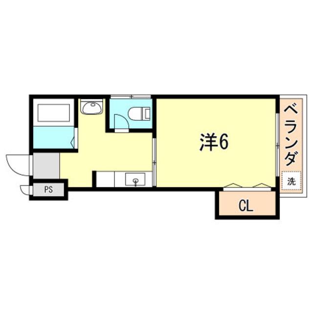 ドミール大黒(1K/4階)の間取り写真