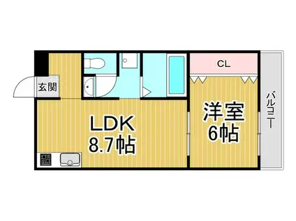 メゾン・ド・パパ(1LDK/1階)の間取り写真