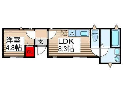 グランソフィア内野本郷(1LDK/1階)の間取り写真