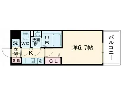ALIVIS福島海老江(1K/8階)の間取り写真