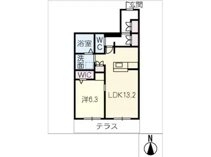 メゾン天白公園東 E棟(1LDK/1階)の間取り写真