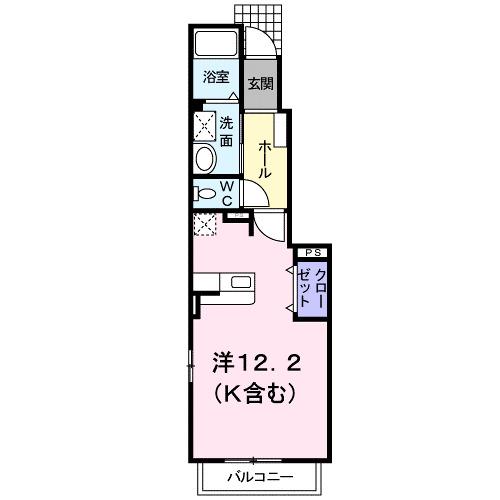 レジデンス手城(ワンルーム/1階)の間取り写真