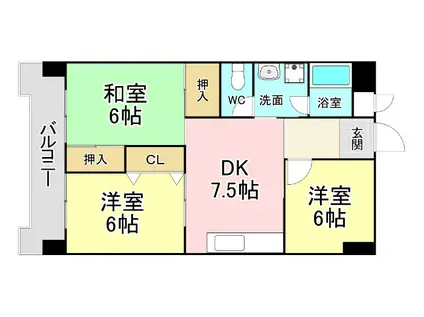 アネシス守恒(3DK/4階)の間取り写真