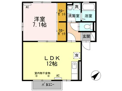 ザクラシカ(1LDK/1階)の間取り写真