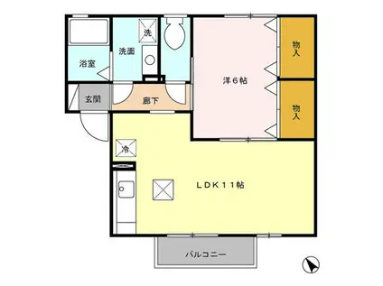 グランデージュ(1LDK/1階)の間取り写真