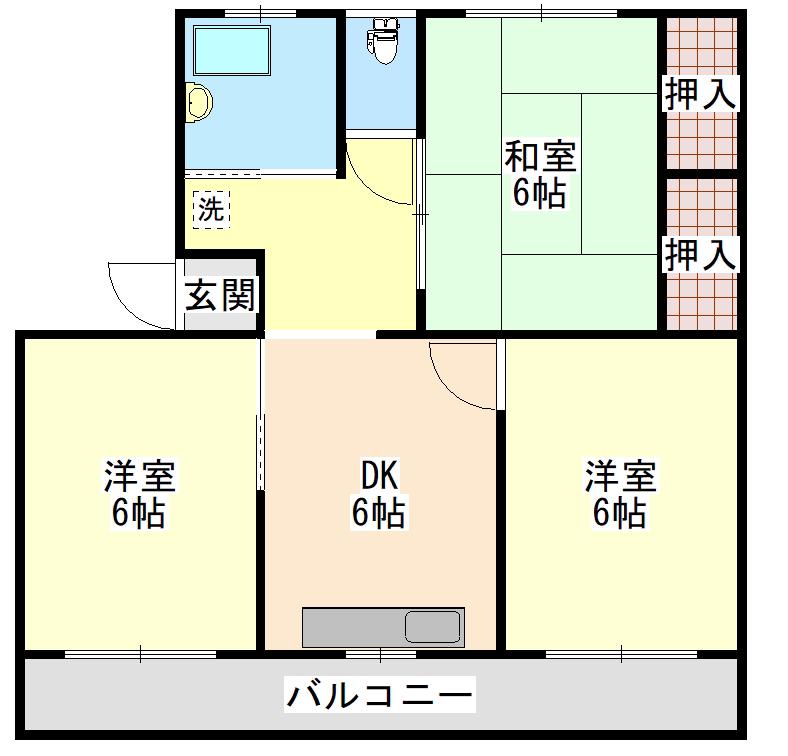 フォレストウィンドイン大塚(3DK/4階)の間取り写真