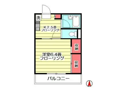 メゾンヒロ(1K/2階)の間取り写真