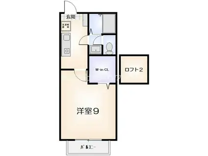 ヴィラコート(1K/2階)の間取り写真