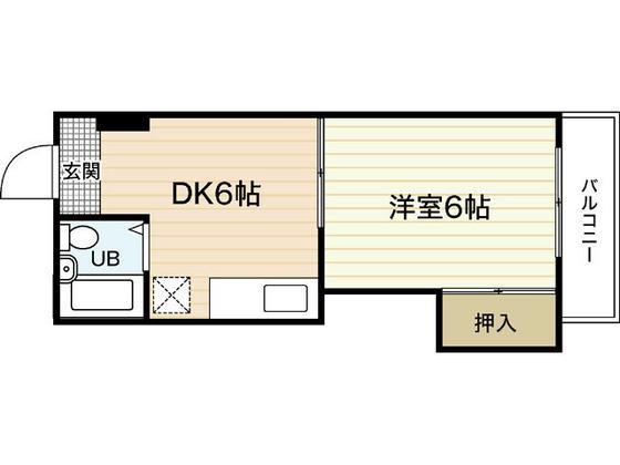 パステルクボ10(1DK/4階)の間取り写真